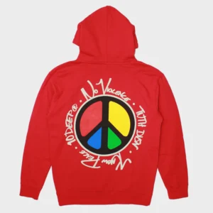 10 Deep No Violence Know Peace Pullover Hoodie – Red